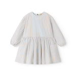 Blue striped turtleneck dress for children