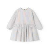 Blue striped turtleneck dress for children