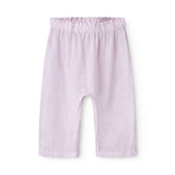 Lys lilla bukser til baby med løs pasform  og elastik i taljen 
