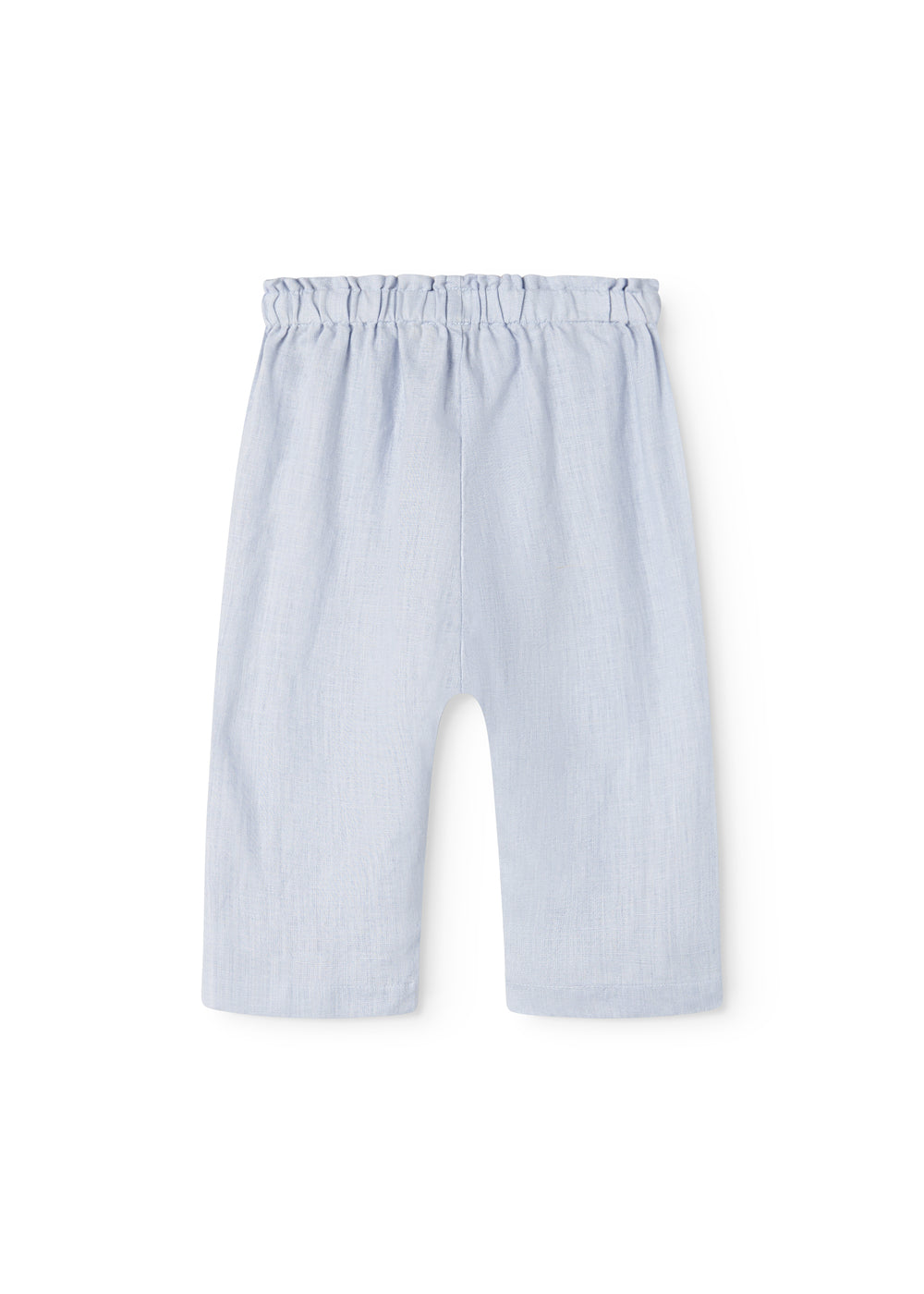 Lyseblå bukser til baby med løs pasform  og elastik i taljen 