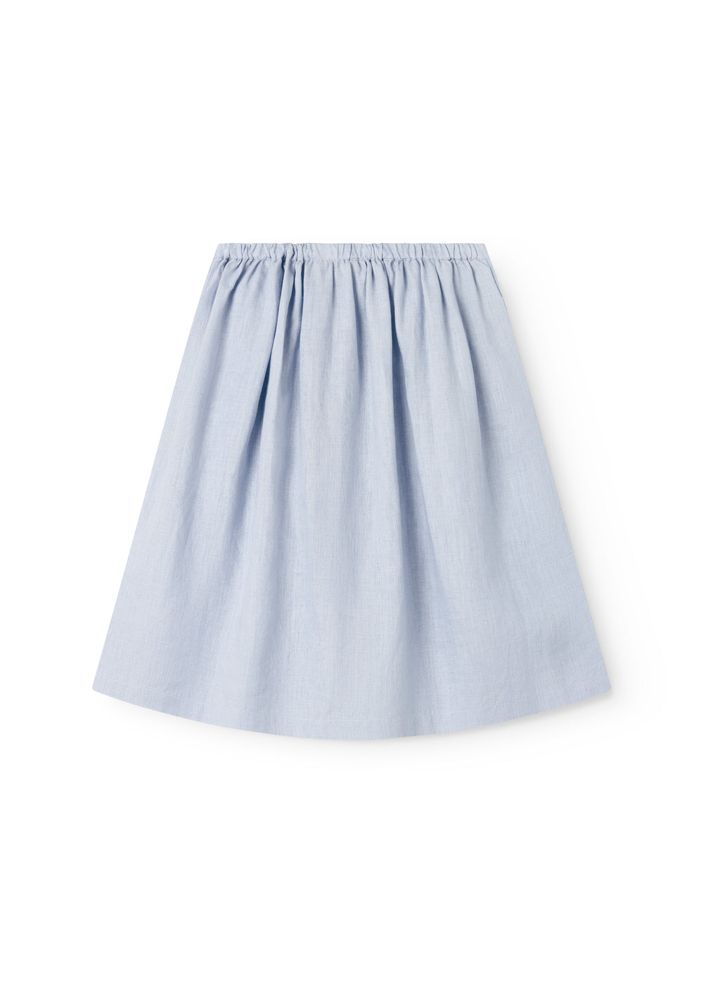 Lyseblå nederdel til børn med sidelommer og knapper