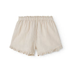 Beige shorts til børn med flæser og sidelommer