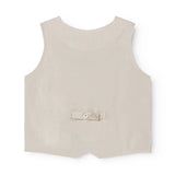 Beige vest til børn med knapper og lomme