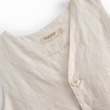 Beige vest til børn med knapper og lomme