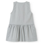 Sleeveless blue chino dress for children with buttons