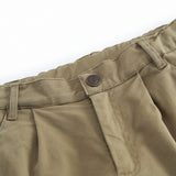 Grønne chino bukser til børn med lommer og bred elastik i livet