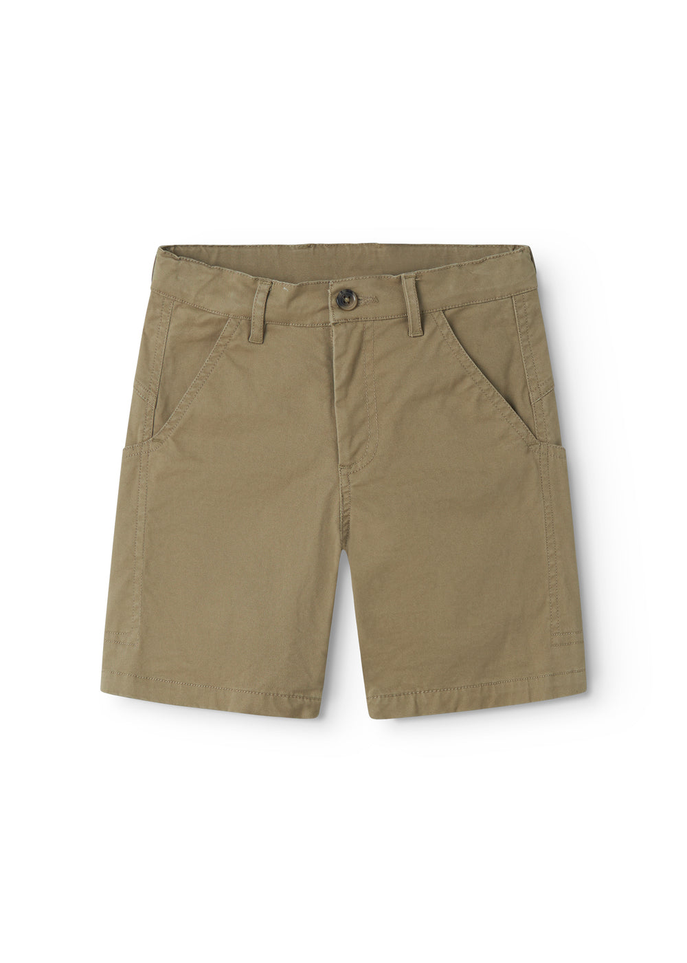 Green chino shorts for children with elastic