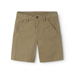 Green chino shorts for children with elastic