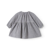 Langærmet ternet kjole til baby