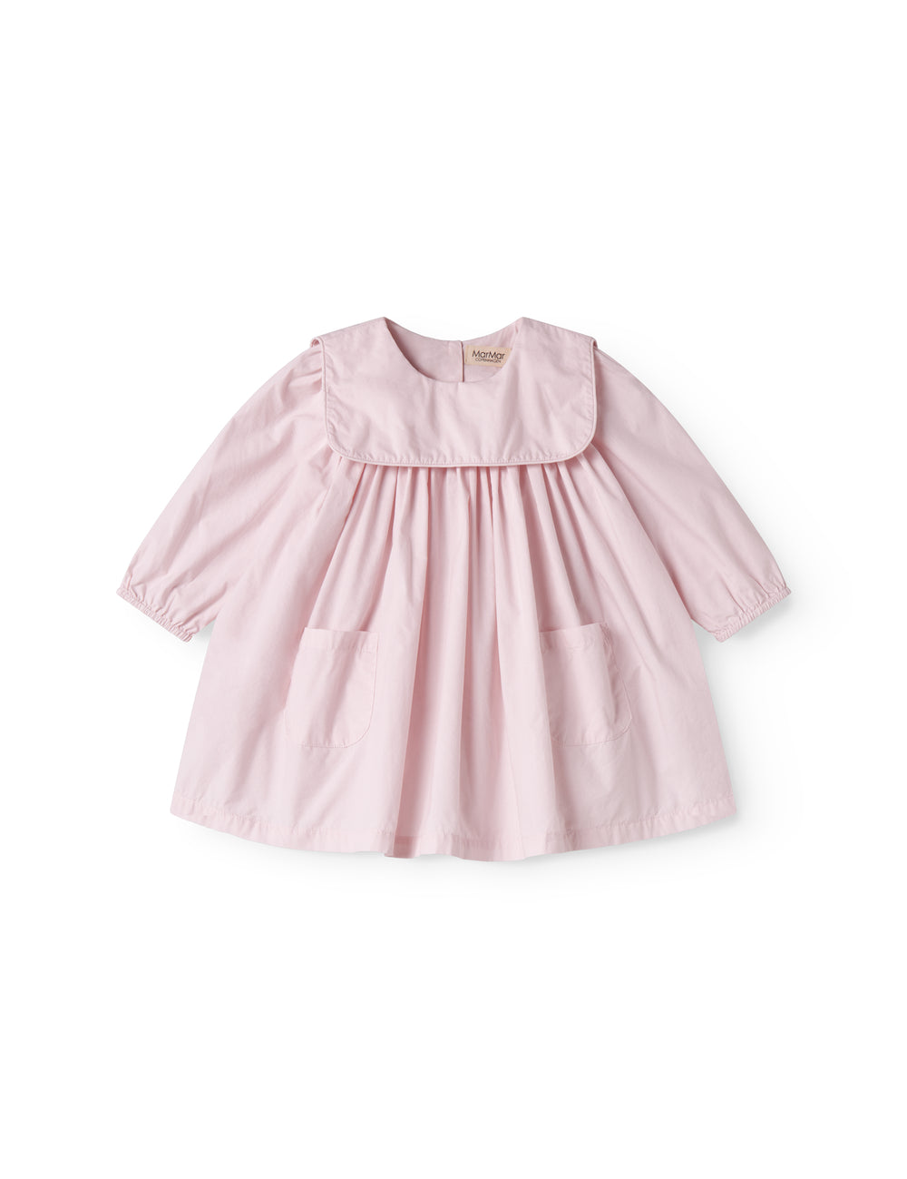 Red baby dress with collar and long sleeves