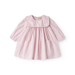 Red baby dress with collar and long sleeves