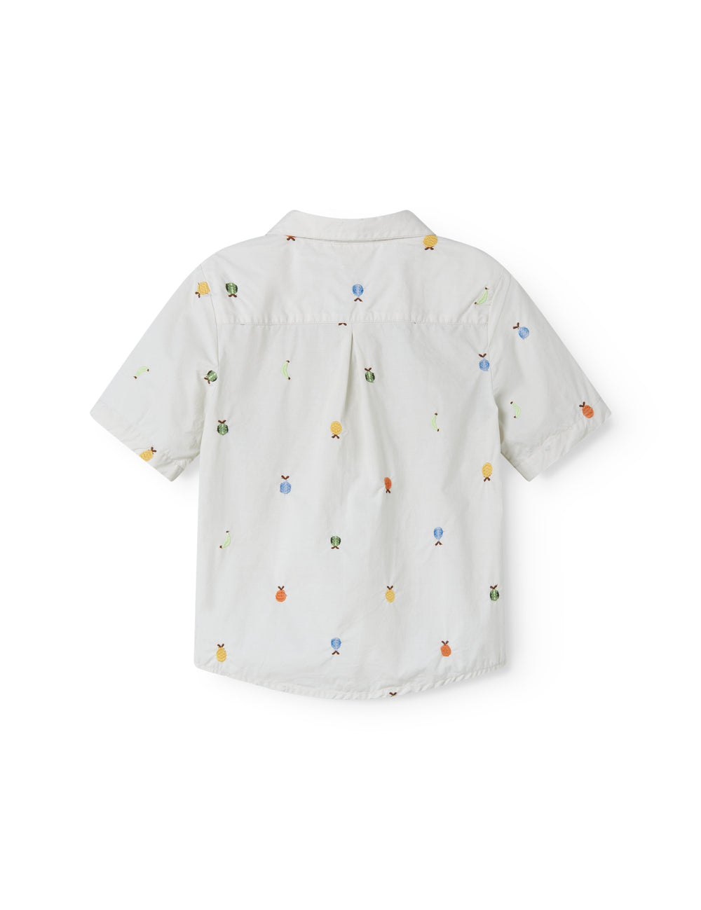 Lys skjorte til barn med broderede frugter