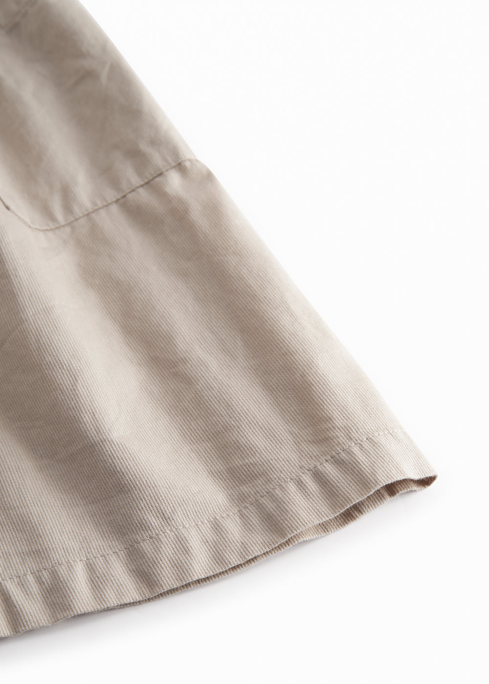 Gray sleeveless dress for children with wide stripes, buttons, and pockets.