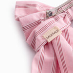 Lyserød sløjfespænde til håret med fine striber