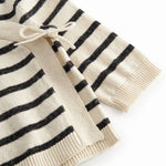 Baby striped cardigan with stripes and a toggle closure