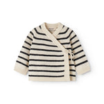 Baby striped cardigan with stripes and a toggle closure
