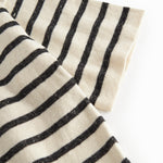 Striped t-shirt for children with short sleeves and round neck.
