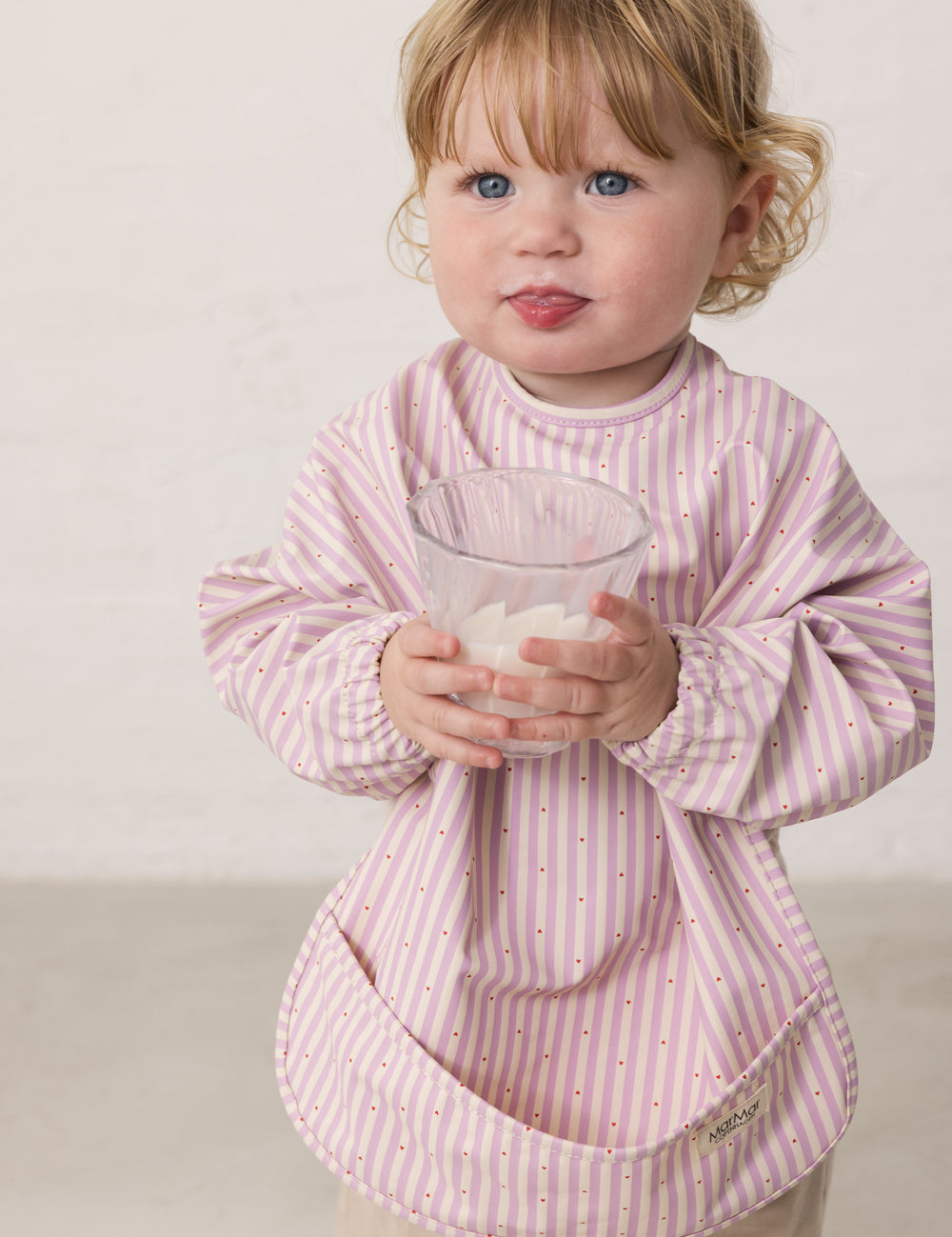 Apron LS - Dining Apron, Pink Stripe