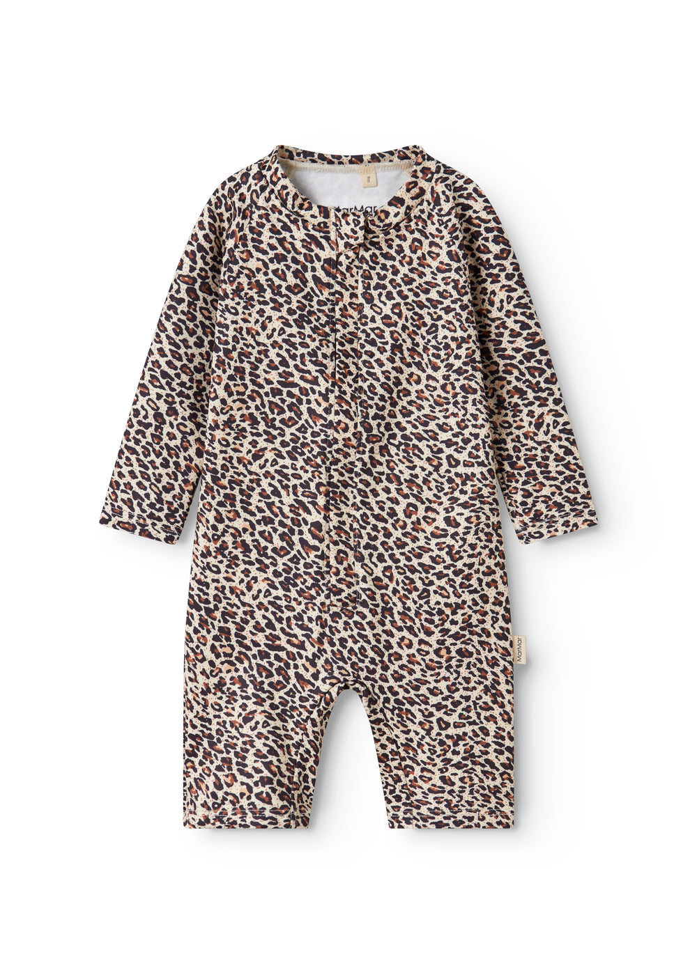 Bathing suit for children with brown leopard print