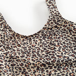 Badedragt til børn med brunt leopardmønster