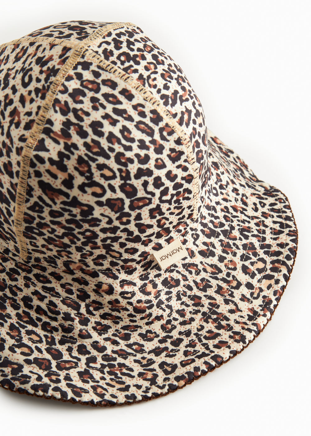 Badehat til børn med brunt leopardmønster