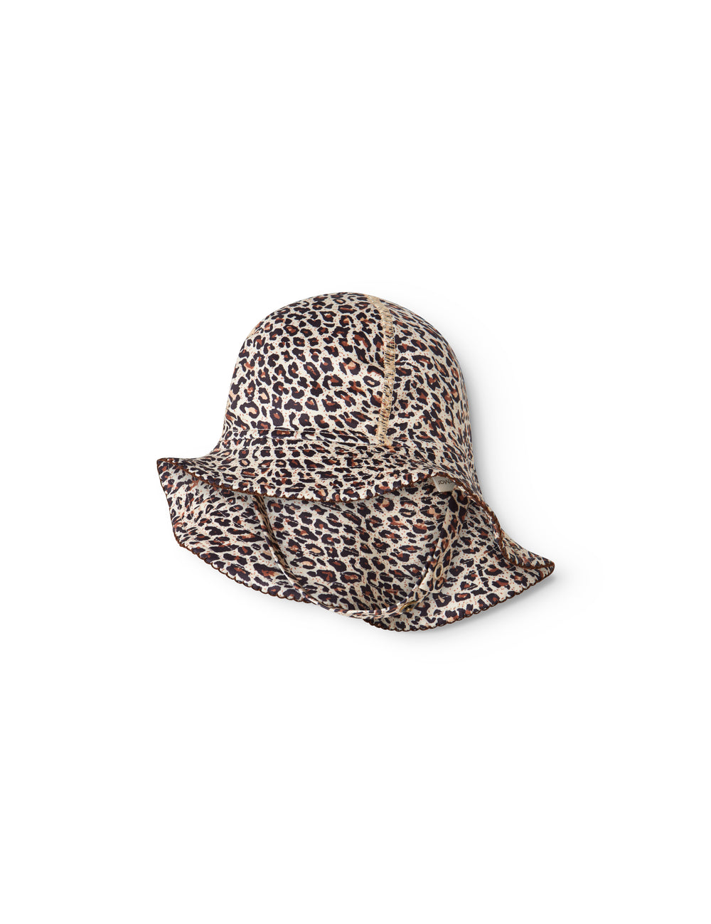 Child's swim cap with brown leopard pattern