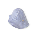 Blå stripet badehat til børn