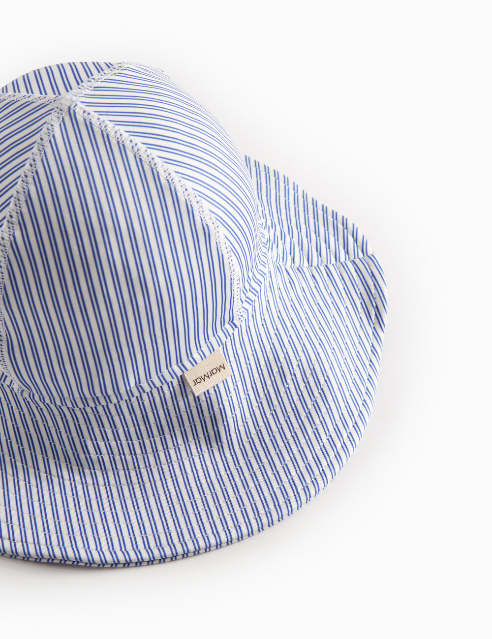 Blue striped bathing hat for children