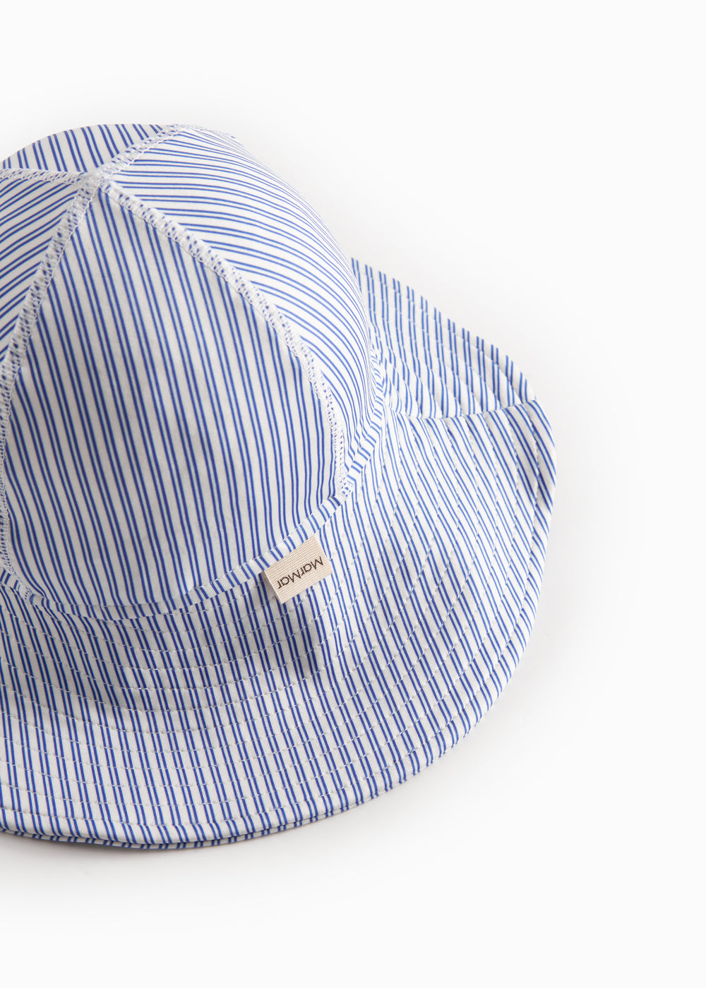 Blue striped bathing hat for children