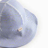 Blue striped bathing hat for children