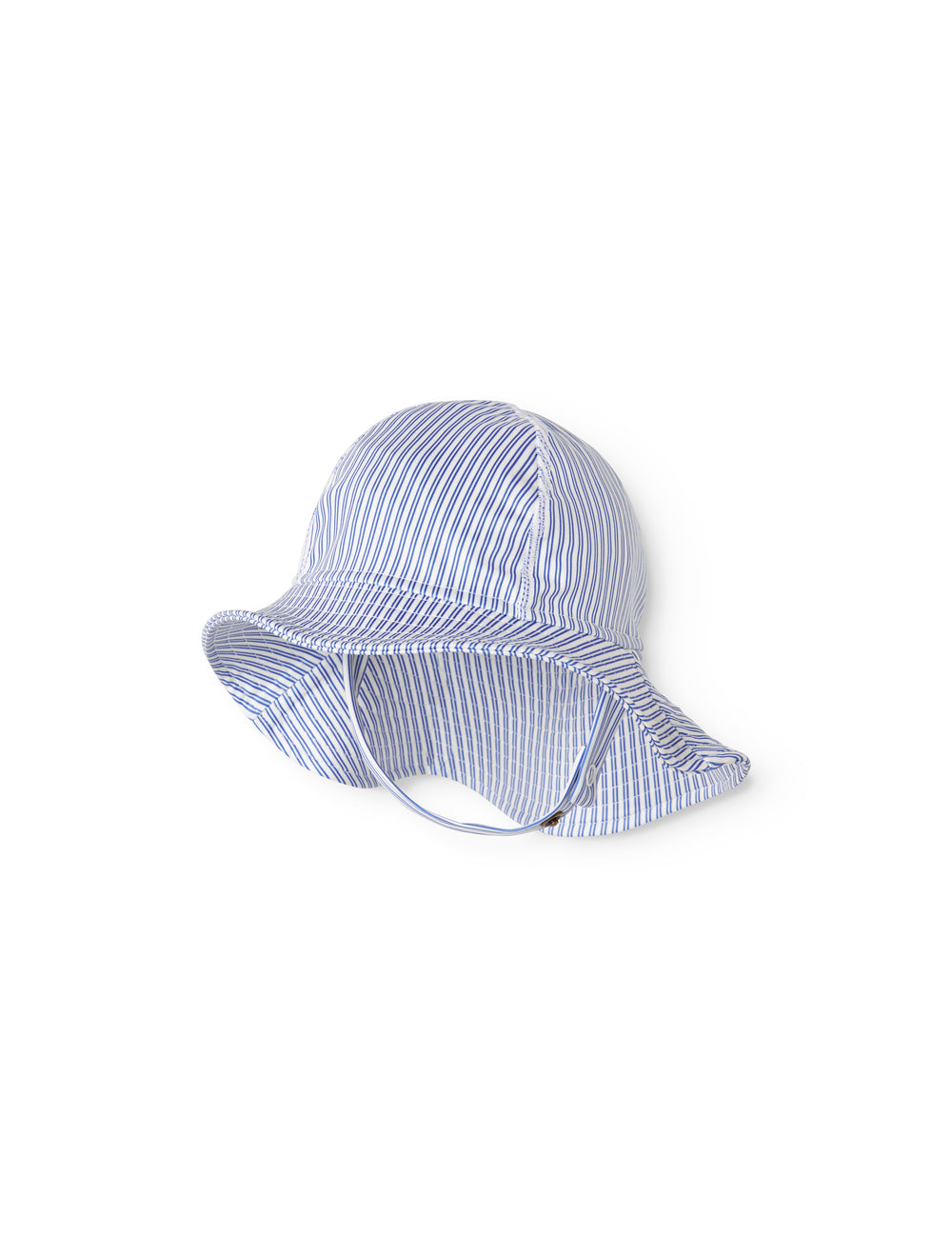 Blue striped bathing hat for children