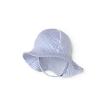 Blue striped bathing hat for children