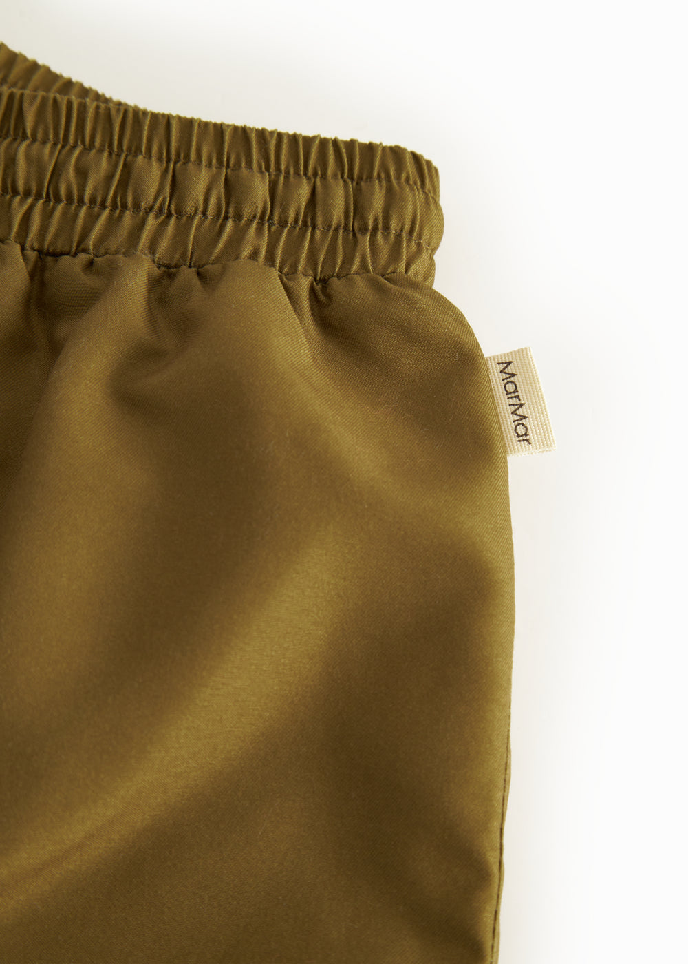 Brown swim trunks with drawstrings for children