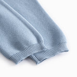 Blå strikket babybukser