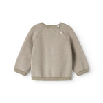 Beige strikbluse med knapper til baby
