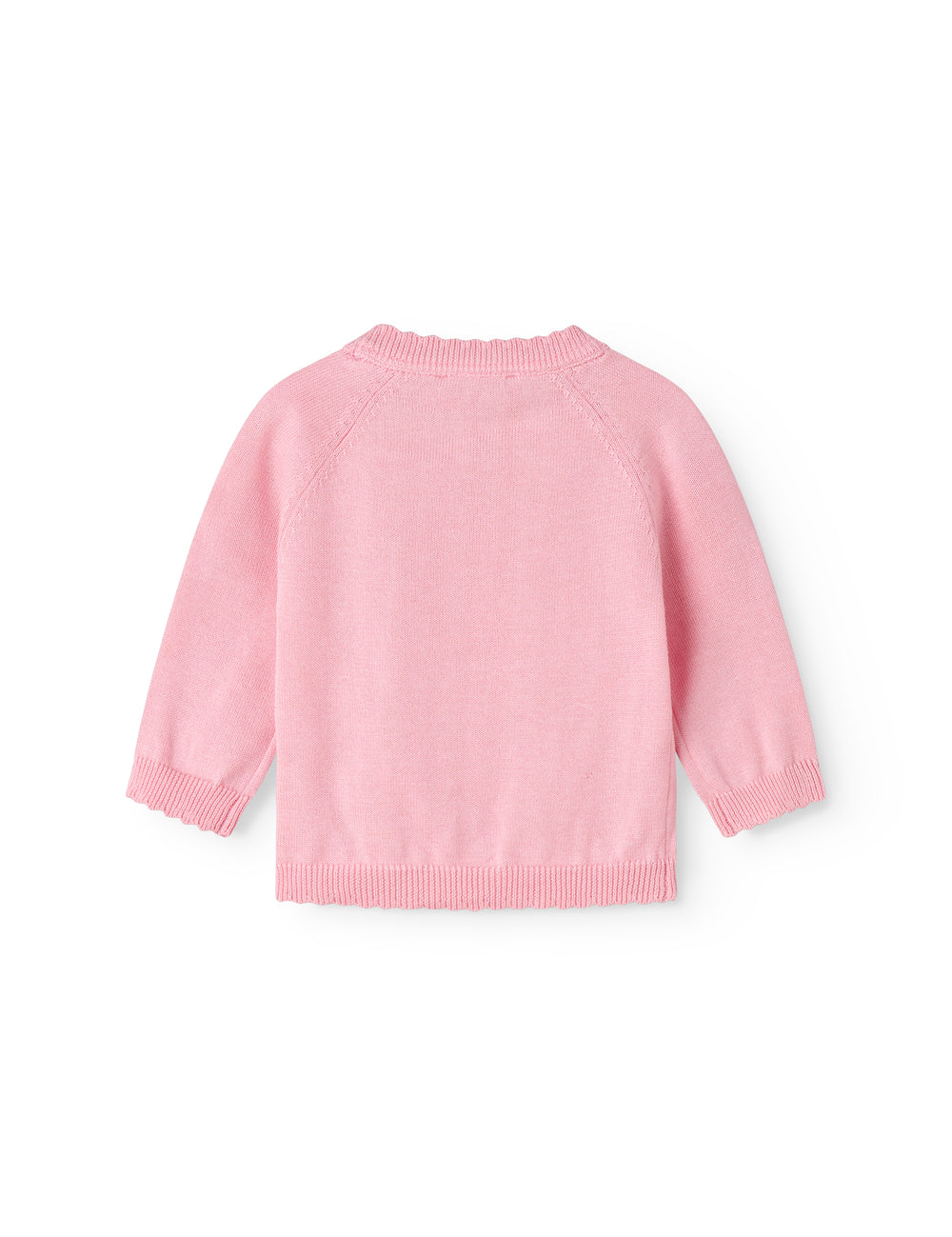 Rosa strikbluse med knapper til baby