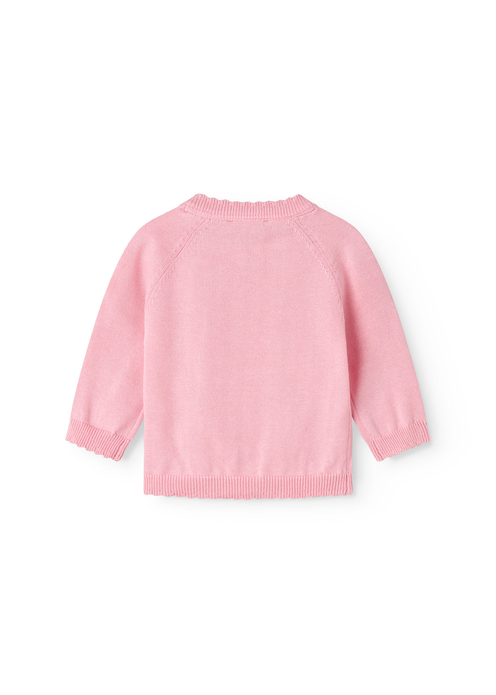 Rosa strikbluse med knapper til baby