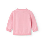 Rosa strikbluse med knapper til baby