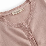 Strik cardigan til børn i taupe nuance med knapper foran