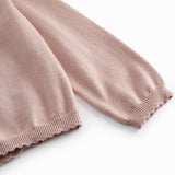 Striped cardigan for children in taupe shade with buttons upfront