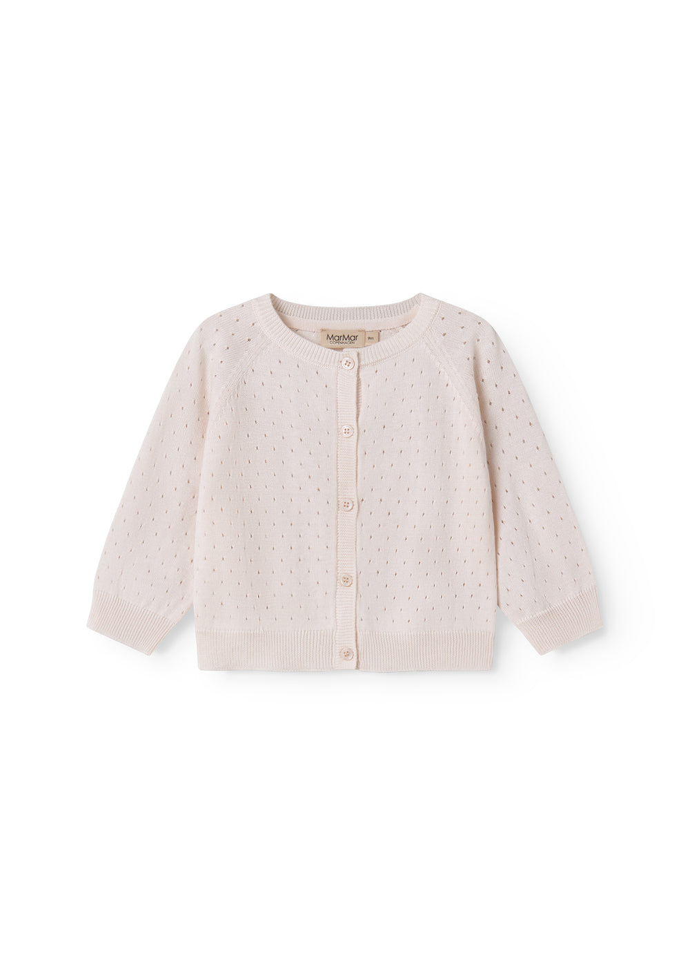 Stylish baby cardigan with a cute pattern and button closure.