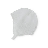 Strikket babyhjelm i lysegrøn med knaplukning