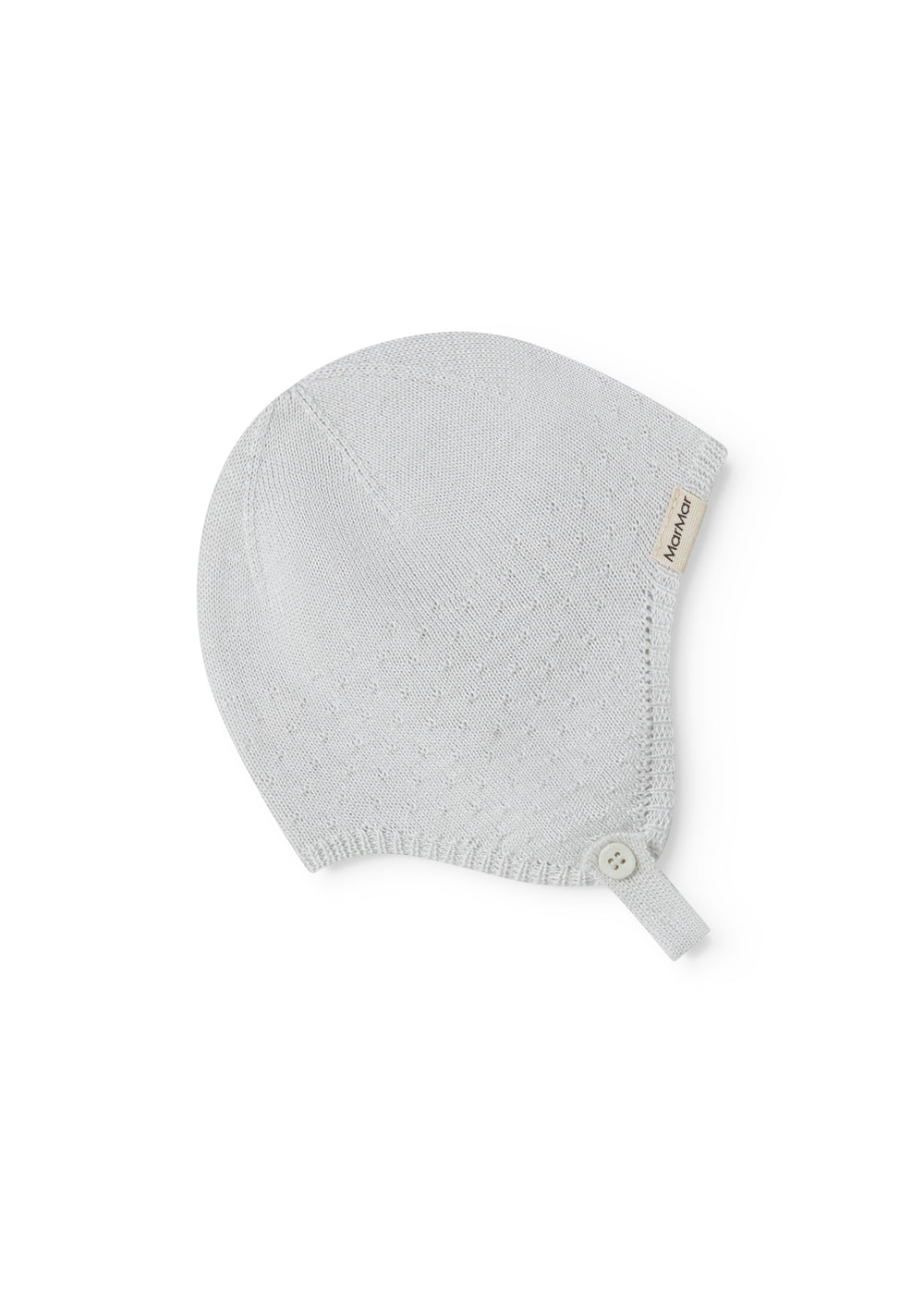 Light green baby hat with a snap closure