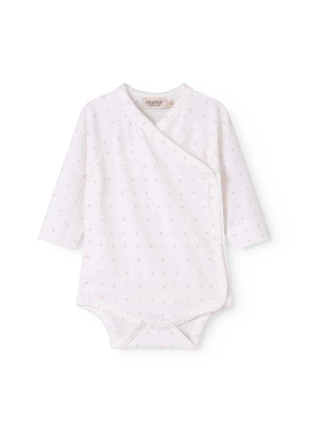 White baby bodysuit with small flowers