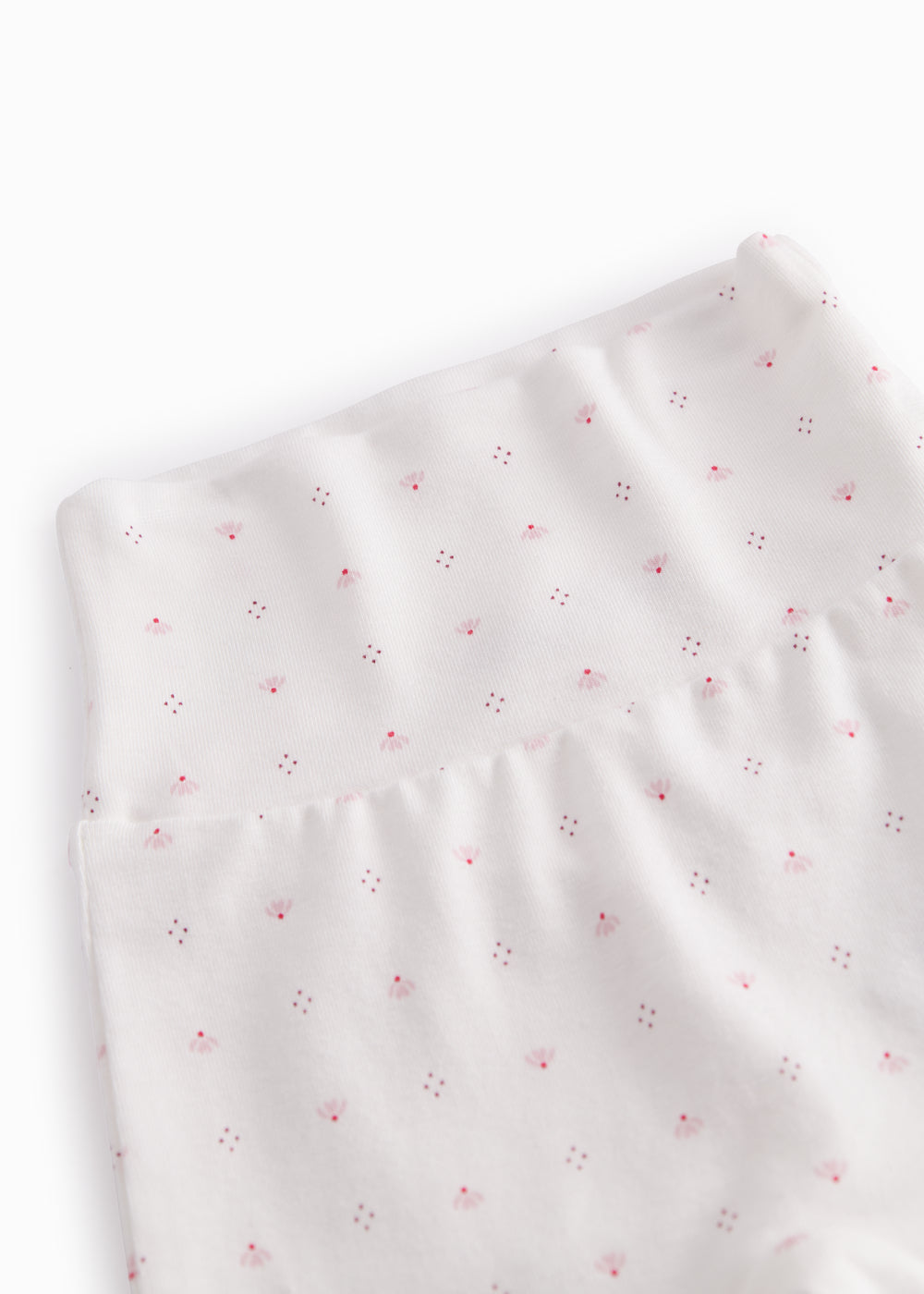 White baby trousers with small flowers