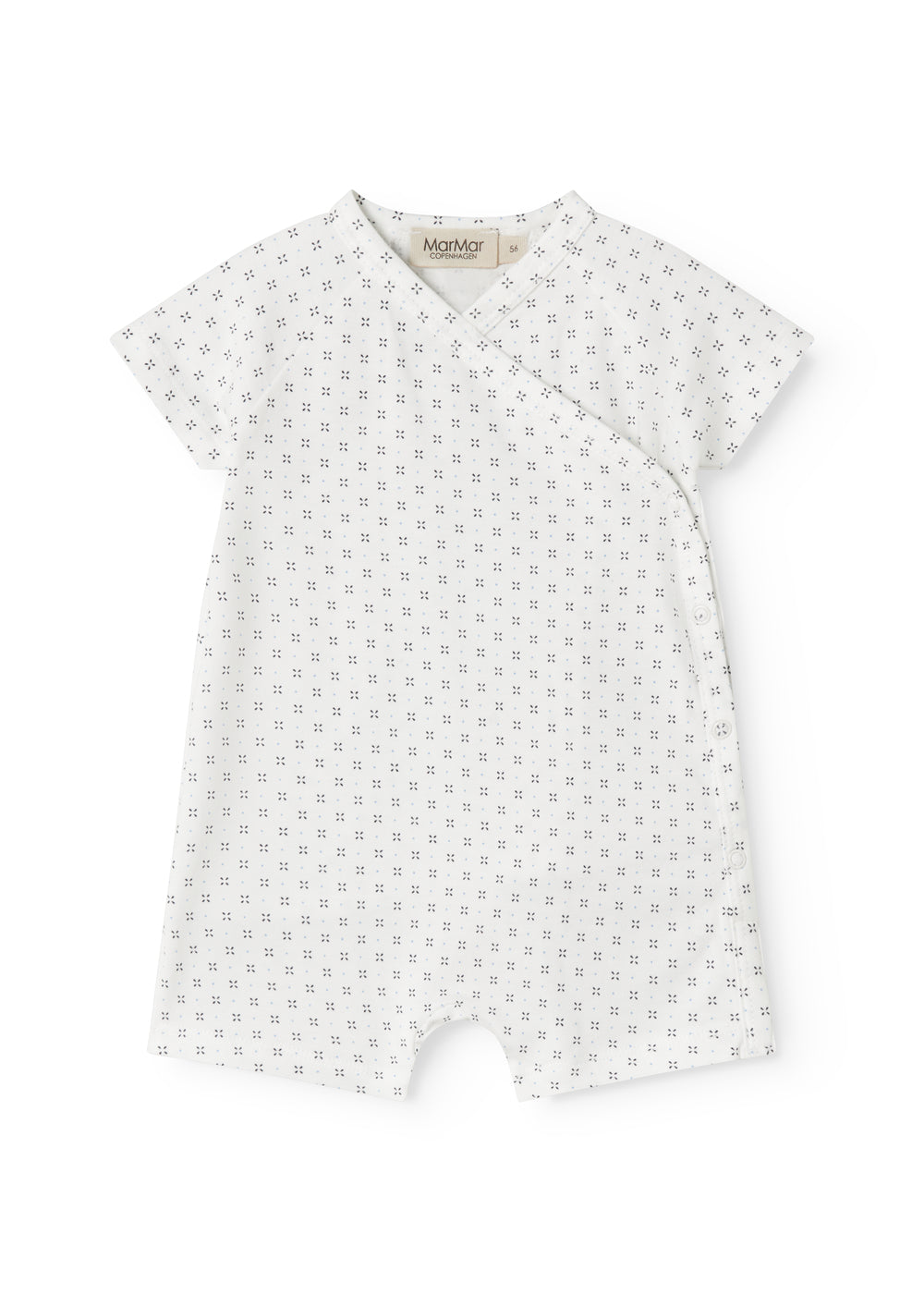 White baby sleepsuit without legs with fine pattern