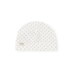 White baby hat with fine pattern