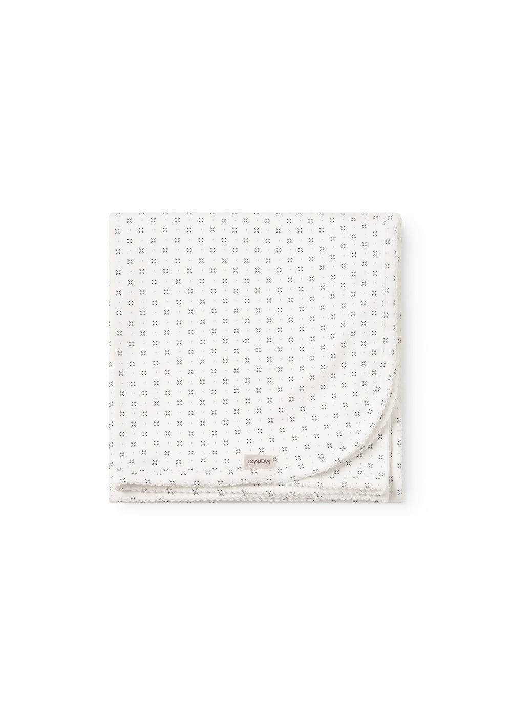 White baby blanket with fine pattern