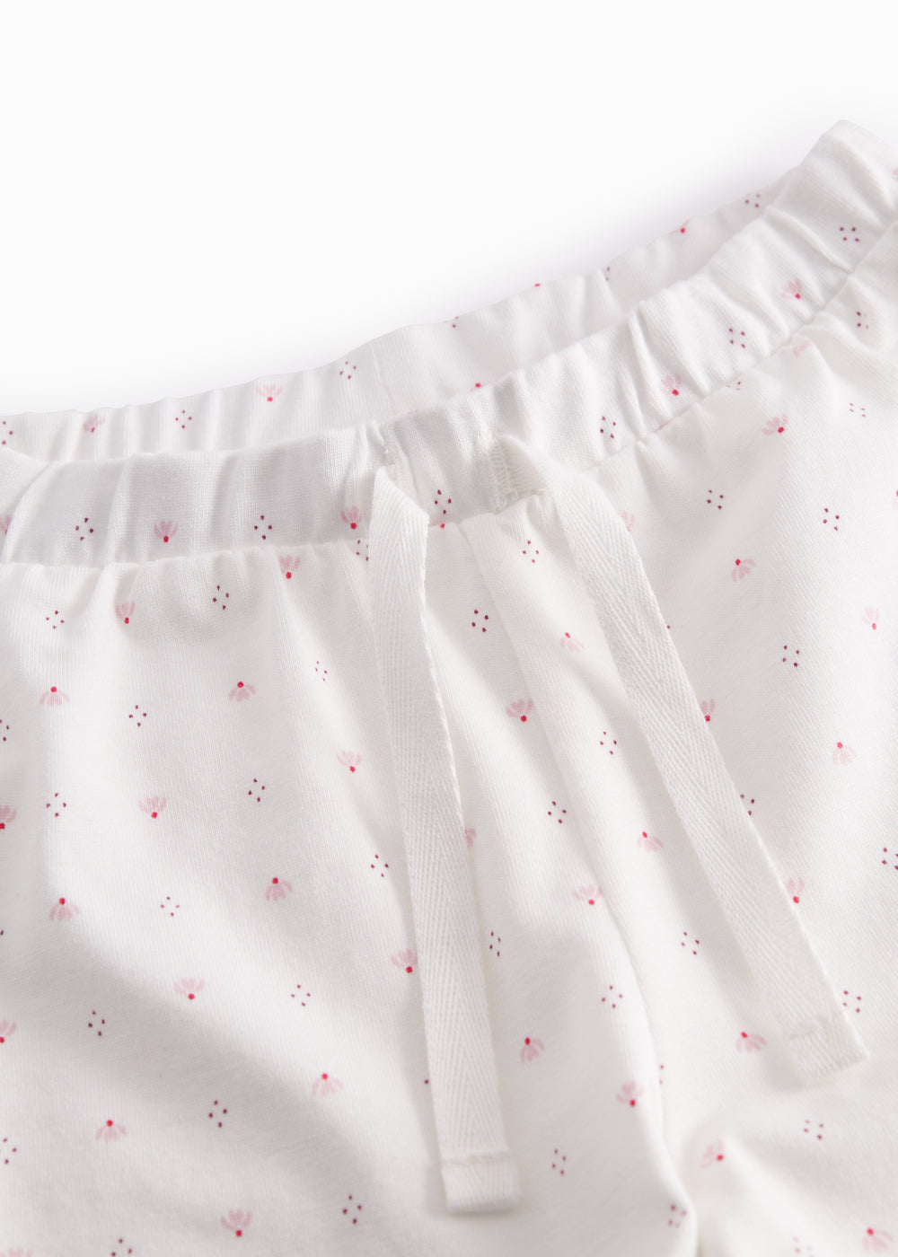 White shorts with small flowers for children