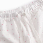 White shorts with small flowers for children